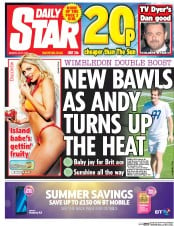 Daily Star (UK) Newspaper Front Page for 3 July 2017