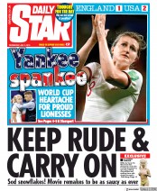 Daily Star (UK) Newspaper Front Page for 3 July 2019