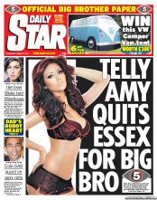 Daily Star Newspaper Front Page (UK) for 3 August 2011