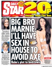 Daily Star (UK) Newspaper Front Page for 3 August 2016
