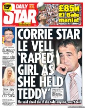 Daily Star (UK) Newspaper Front Page for 3 September 2013