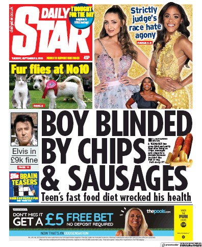 Daily Star Newspaper Front Page (UK) for 3 September 2019
