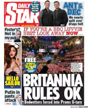 Daily Star (UK) Newspaper Front Page for 3 September 2020