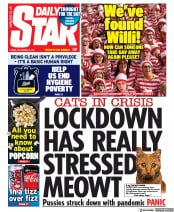 Daily Star (UK) Newspaper Front Page for 3 September 2021
