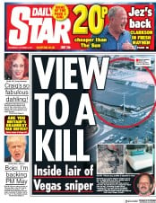Daily Star (UK) Newspaper Front Page for 4 October 2017