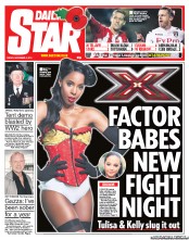 Daily Star (UK) Newspaper Front Page for 4 November 2011