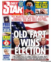 Daily Star (UK) Newspaper Front Page for 4 November 2020