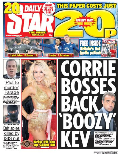 Daily Star Newspaper Front Page (UK) for 4 January 2016