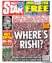 Daily Star (UK) Newspaper Front Page for 4 January 2023