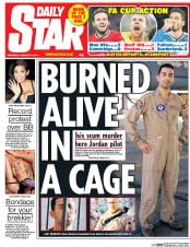 Daily Star (UK) Newspaper Front Page for 4 February 2015