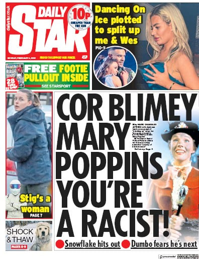 Daily Star Newspaper Front Page (UK) for 4 February 2019