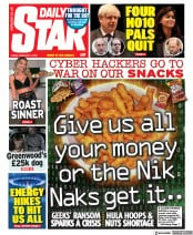 Daily Star (UK) Newspaper Front Page for 4 February 2022