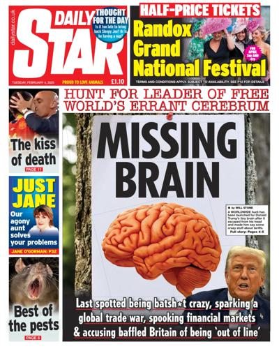 Daily Star Newspaper Front Page (UK) for 4 February 2025