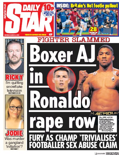 Daily Star Newspaper Front Page (UK) for 4 March 2019