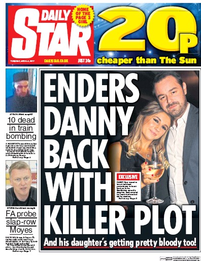 Daily Star Newspaper Front Page (UK) for 4 April 2017