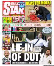 Daily Star (UK) Newspaper Front Page for 4 April 2022