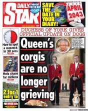 Daily Star (UK) Newspaper Front Page for 4 April 2023