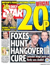 Daily Star (UK) Newspaper Front Page for 4 May 2016