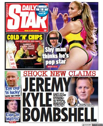 Daily Star Newspaper Front Page (UK) for 4 May 2021