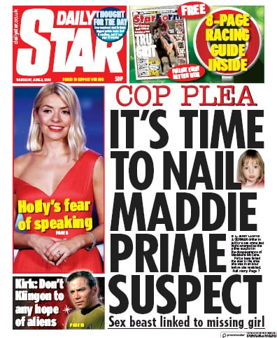 Daily Star Newspaper Front Page (UK) for 4 June 2020