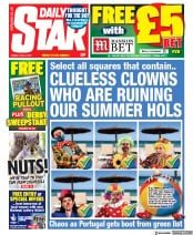 Daily Star (UK) Newspaper Front Page for 4 June 2021