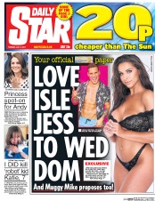 Daily Star (UK) Newspaper Front Page for 4 July 2017