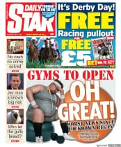 Daily Star (UK) Newspaper Front Page for 4 July 2020