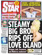 Daily Star (UK) Newspaper Front Page for 4 August 2017