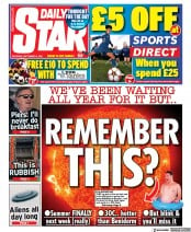 Daily Star (UK) Newspaper Front Page for 4 September 2021