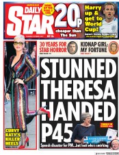 Daily Star (UK) Newspaper Front Page for 5 October 2017