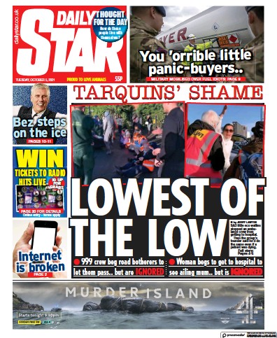 Daily Star Newspaper Front Page (UK) for 5 October 2021