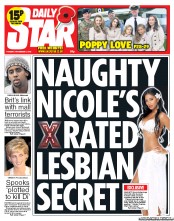 Daily Star (UK) Newspaper Front Page for 5 November 2013