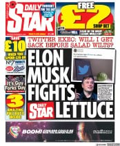 Daily Star (UK) Newspaper Front Page for 5 November 2022