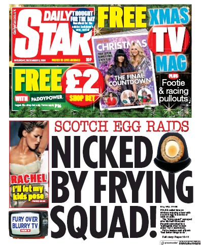 Daily Star Newspaper Front Page (UK) for 5 December 2020