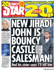 Daily Star (UK) Newspaper Front Page for 5 January 2016