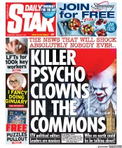 Daily Star (UK) Newspaper Front Page for 5 January 2022