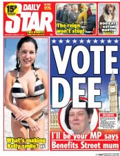 Daily Star Newspaper Front Page (UK) for 5 February 2014