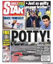 Daily Star (UK) Newspaper Front Page for 5 February 2020
