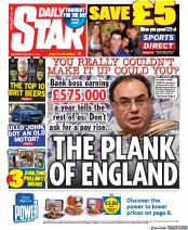 Daily Star (UK) Newspaper Front Page for 5 February 2022