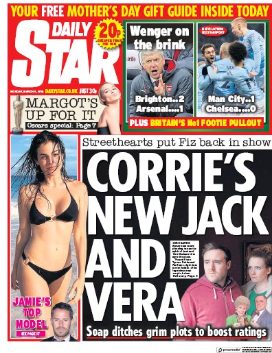 Daily Star Newspaper Front Page (UK) for 5 March 2018