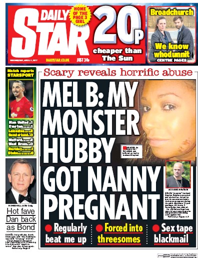 Daily Star Newspaper Front Page (UK) for 5 April 2017