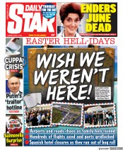 Daily Star (UK) Newspaper Front Page for 5 April 2022