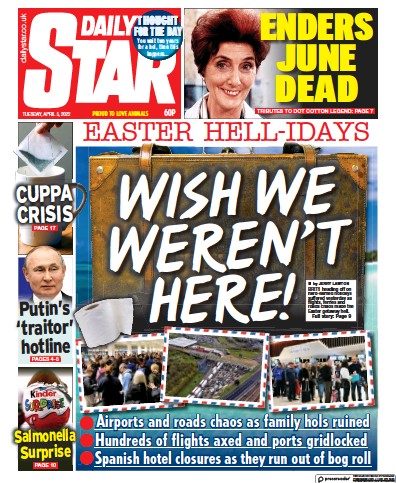 Daily Star Newspaper Front Page (UK) for 5 April 2022