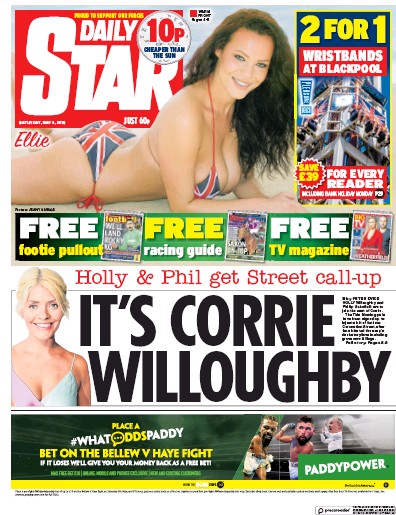 Daily Star Newspaper Front Page (UK) for 5 May 2018