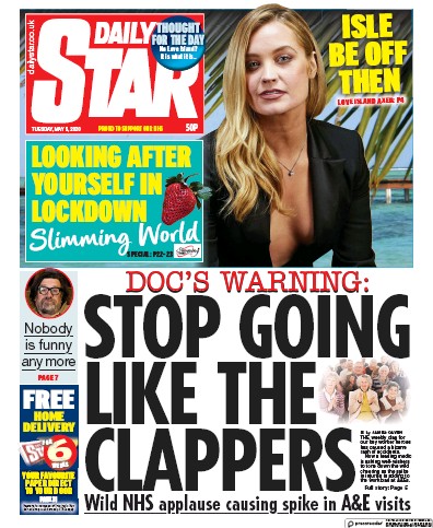 Daily Star Newspaper Front Page (UK) for 5 May 2020