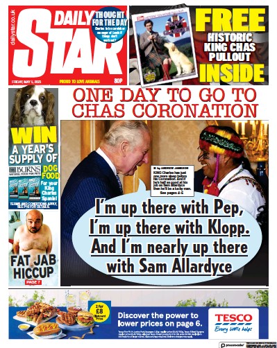 Daily Star Newspaper Front Page (UK) for 5 May 2023