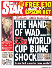 Daily Star (UK) Newspaper Front Page for 5 June 2015