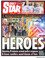 Daily Star (UK) Newspaper Front Page for 5 June 2017