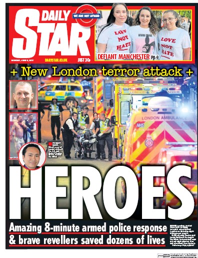Daily Star Newspaper Front Page (UK) for 5 June 2017