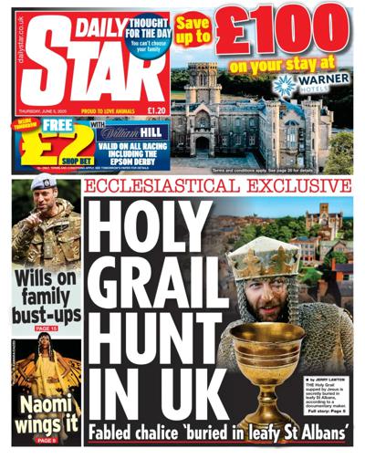 Daily Star Newspaper Front Page (UK) for 5 June 2025